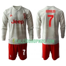 Juventus RONALDO 7 Bambino Maglia Trasferta 2019/2020 Manica Lunga (+ Pantaloncini)